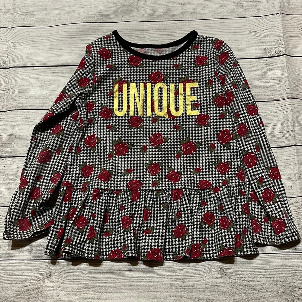Garanimals Houndstooth Rose Unique Long Sleeve Shirt size 5T